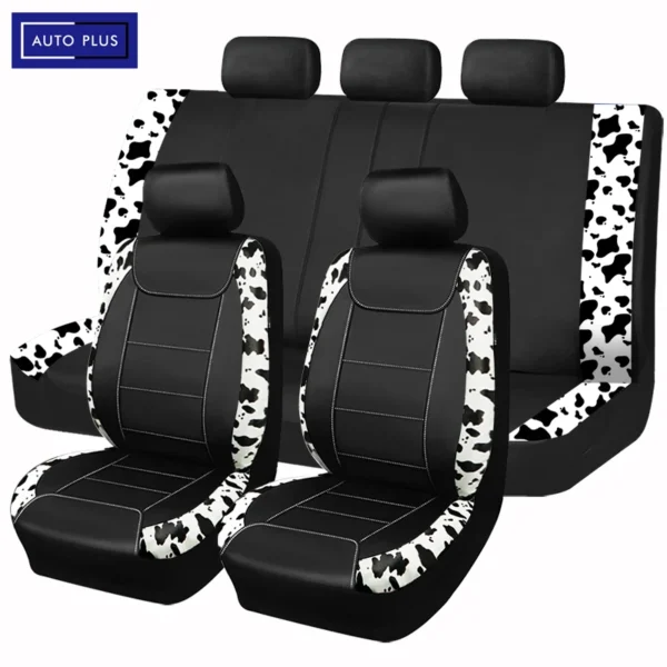 AUTO PLUS Universal Printing Faux Leather Car Seat Covers Fit For Most Car SUV Truck Van or Car
